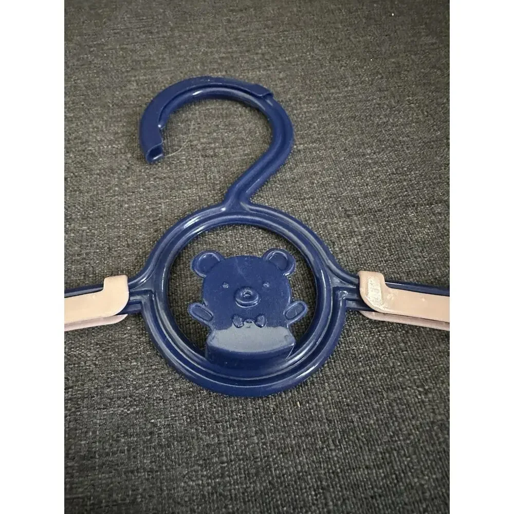 30 Baby Toddler Clothes Hangers Teddy Bear Blue Pink Plastic Nursery Closet